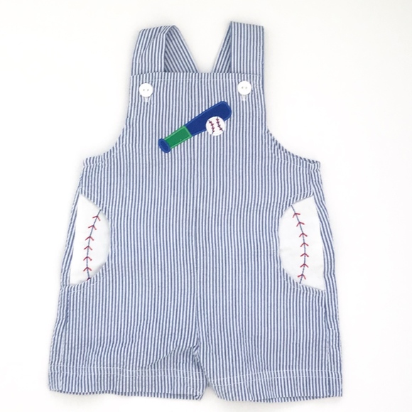 NWOT Florence Eisemen Seersucker Shortalls - Picture 1 of 8